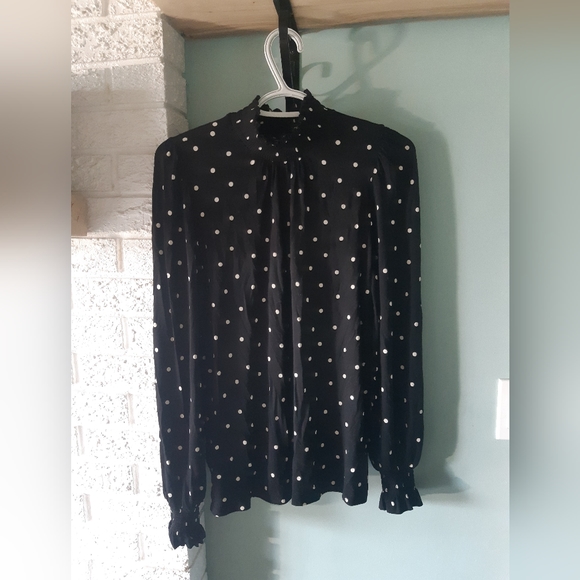 RW&CO polka dot high neck shirt size medium - Picture 1 of 2